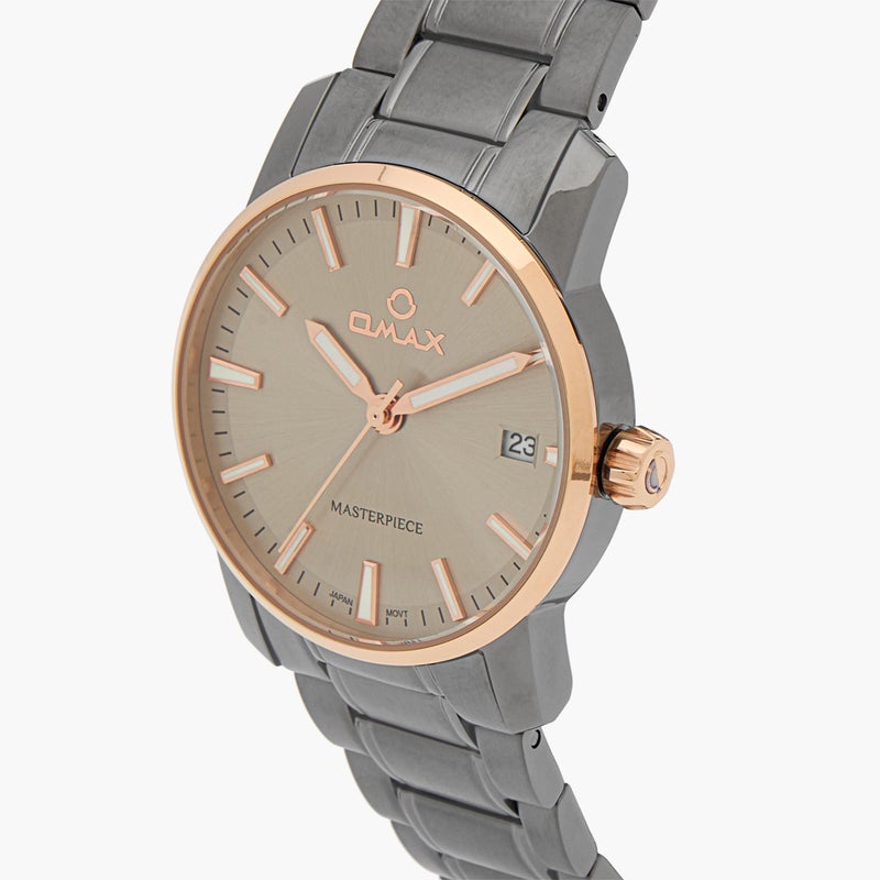 Omax Masterpiece Women's Watch in Grey and Rose Gold - Image 4